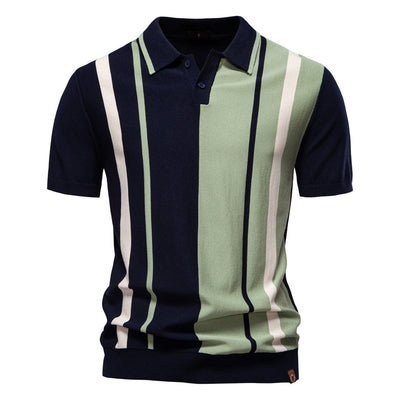 Hanno – Gestreiftes Poloshirt mit Strukturmuster