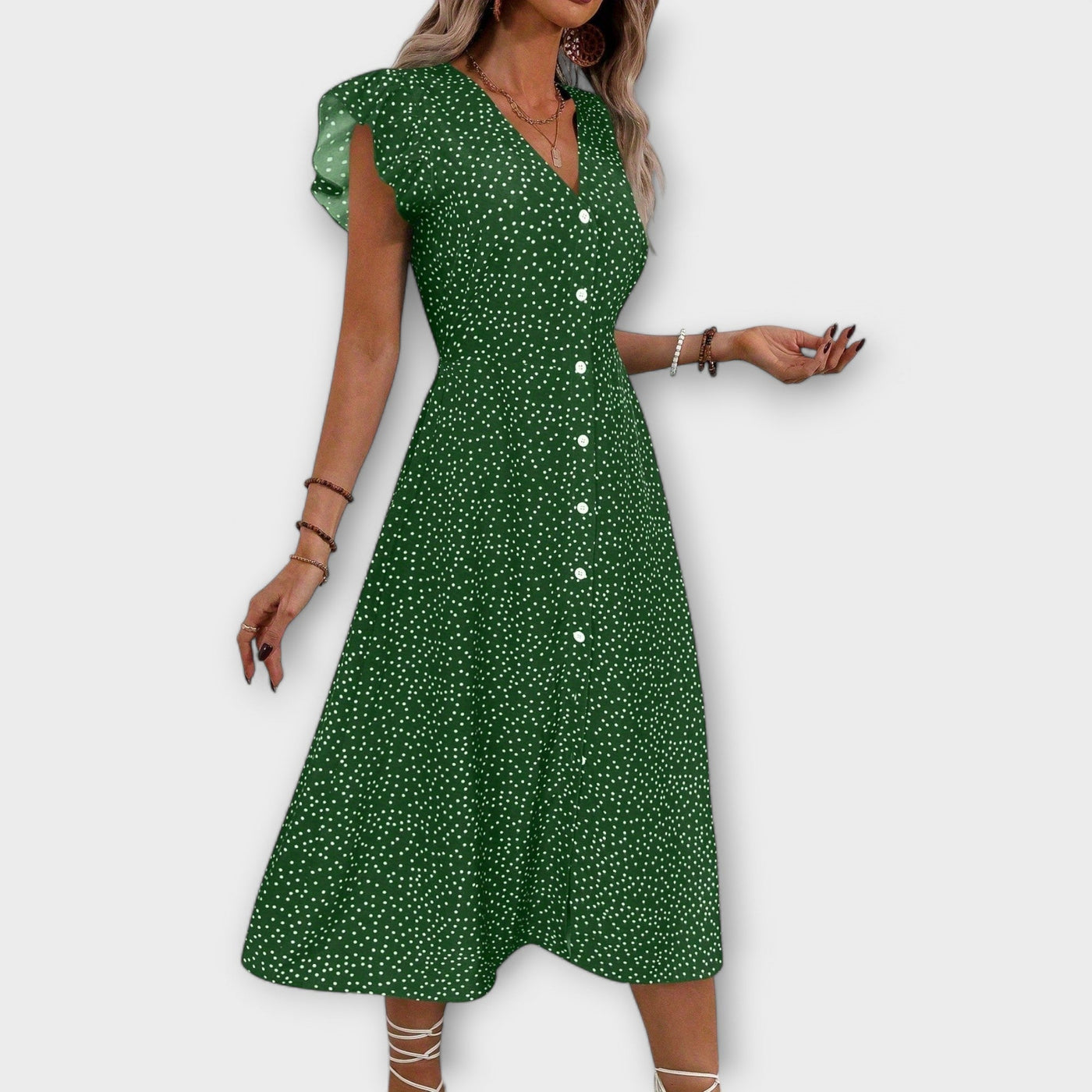 Irina-Marie - Schickes Polka Dot Midi Kleid