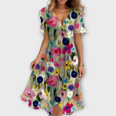 Edith - Damen Kleid mit V-Ausschnitt