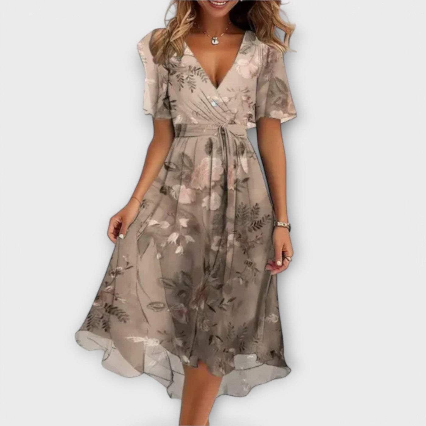Edith - Damen Kleid mit V-Ausschnitt